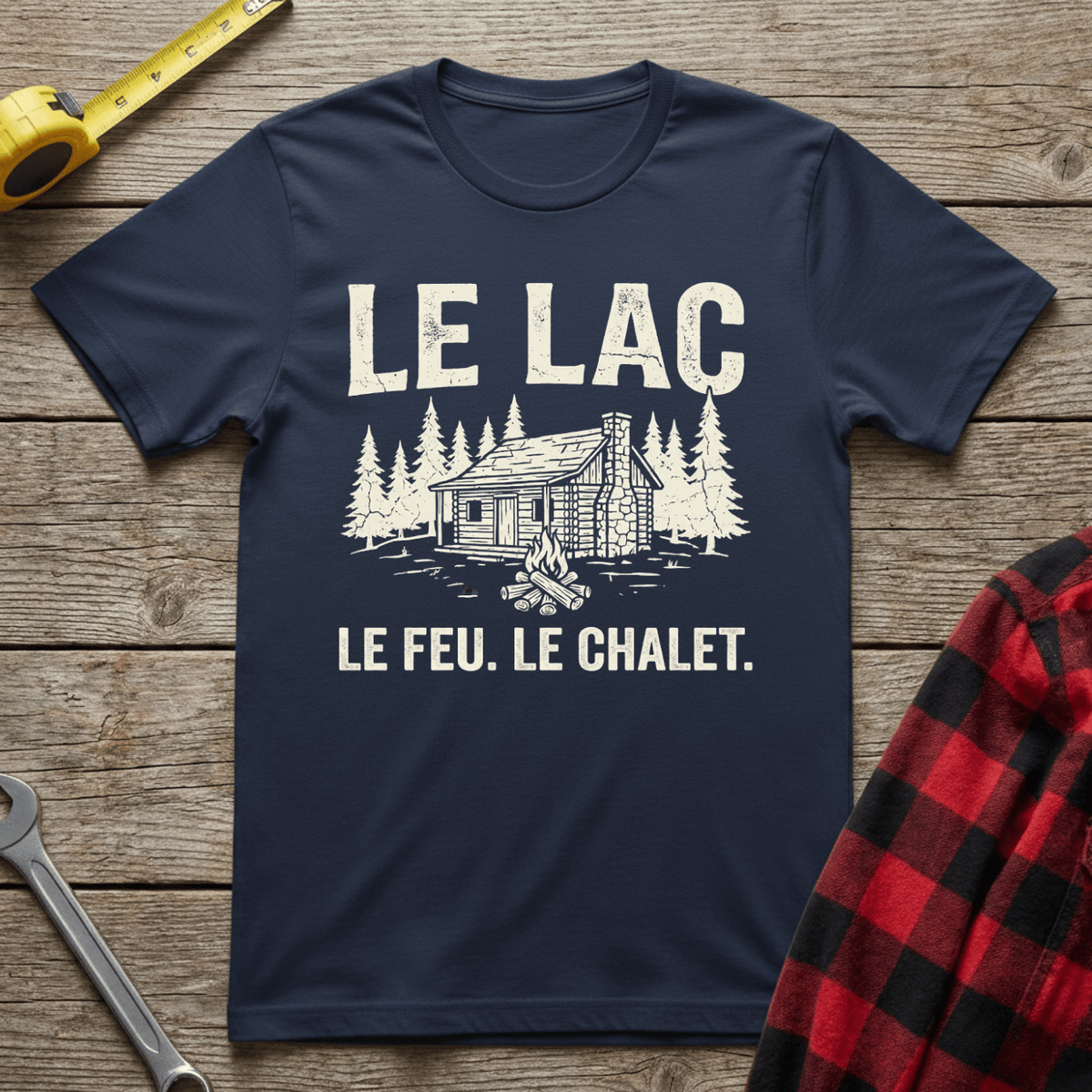 Lac, Feu, Chalet T-Shirt