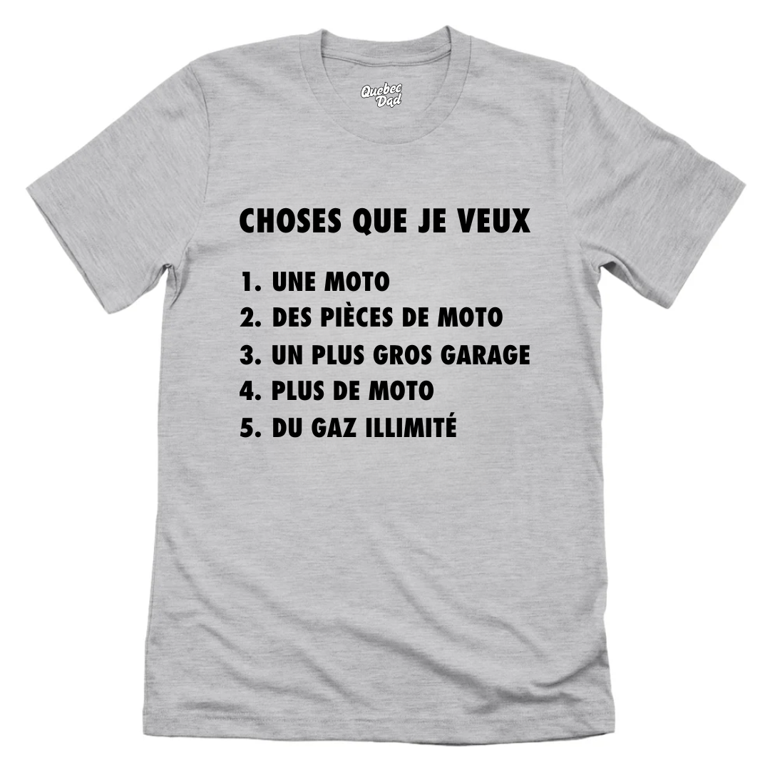 Choses Que Je Veux T-shirt