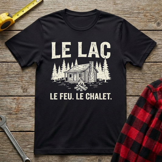 Lac, Feu, Chalet T-Shirt