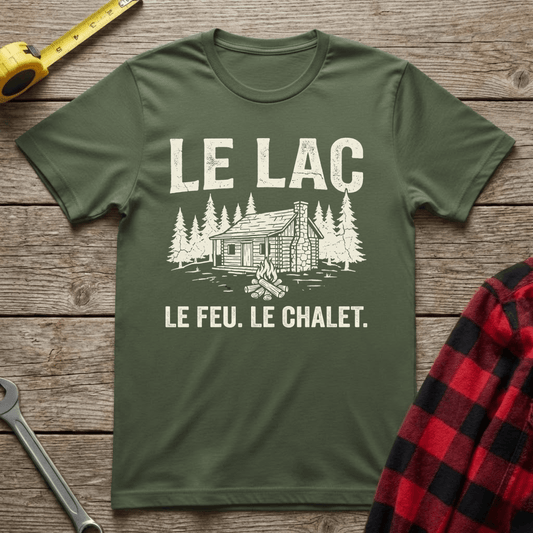 Lac, Feu, Chalet T-Shirt
